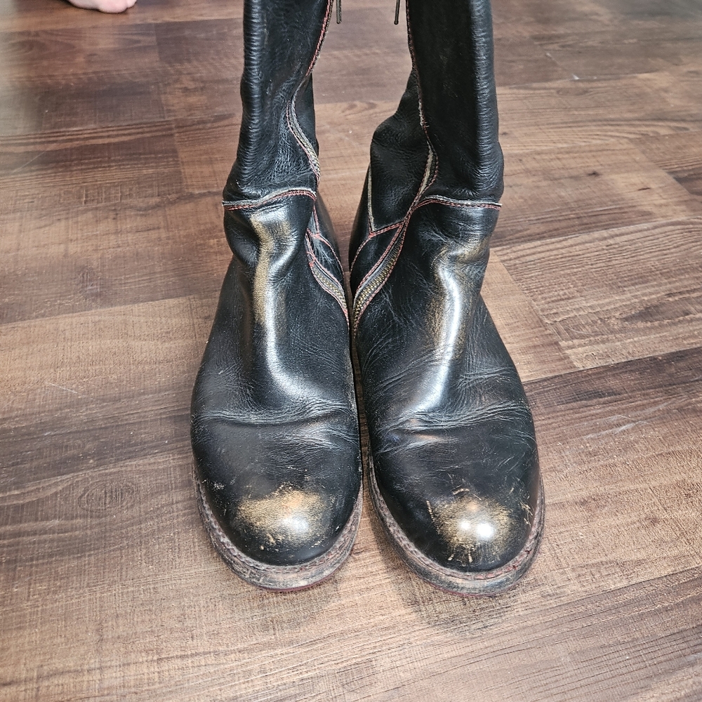 Bed Stu Manchester Rustic Black Leather Boots - Picture 3 of 10
